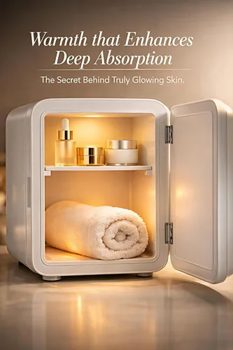 Miniatura 4 de Refrigerador LED Mirror para el cuidado de la piel (4 litros/6 latas) Mini refrigerador de belleza y maquillaje con enfriamiento y calentamiento
