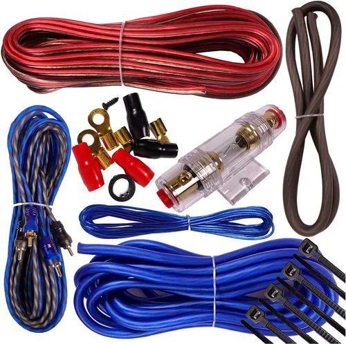 Kit completo de cableado de instalación de amplificador Gravity de calibre 8 de 1000 W, amplificador Pk2 8 Ga, azul, para instalador y aficionado al
