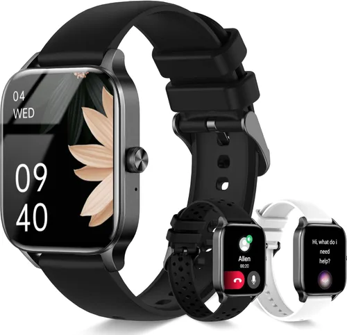 Relojes inteligentes para mujer, reloj de seguimiento de fitness de 1.85 pulgadas, contestar/hacer llamadas, reloj de fitness impermeable IP68 con