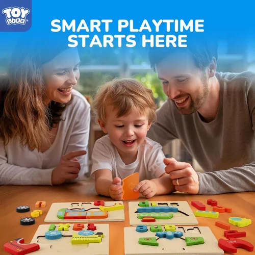 Miniatura 2 de TOY Life Rompecabezas para niños de 2 a 4 años, 4 vehículos con ortografía de madera para niños pequeños de 3 a 5 años, juguetes Montessori, regalos