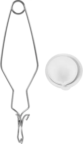 VILLCASE Juego de 3 tazas de plato de crisol de cerámica de fusión pequeñas, pinzas de crisol largo, pinzas de oro y plata, herramientas de