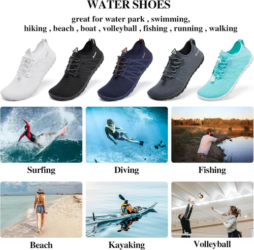 Miniatura 6 de Racqua Zapatos de agua para hombre y mujer, para deportes acuáticos, playa, natación, descalzos