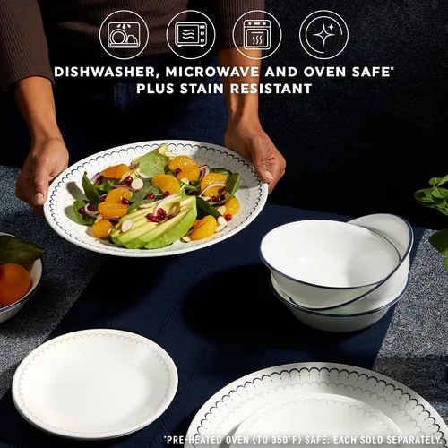 Miniatura 3 de Corelle - Platos de mesa de Vitrelle grandes, redondos, livianos, con triple capa de vidrio, no se astillan ni se rayan, aptos para microondas