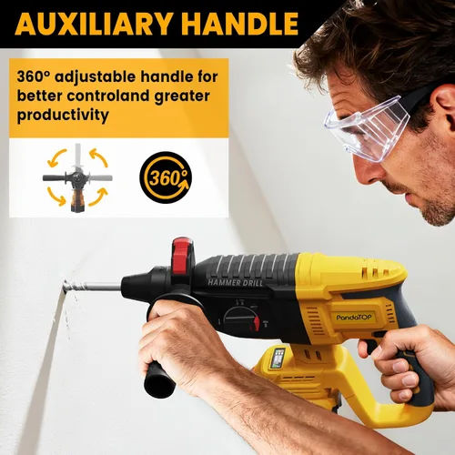 Miniatura 5 de SDS Plus - Taladro de martillo giratorio inalámbrico para batería Dewalt de 20 V máximo, taladro martillo de 20 V sin escobillas