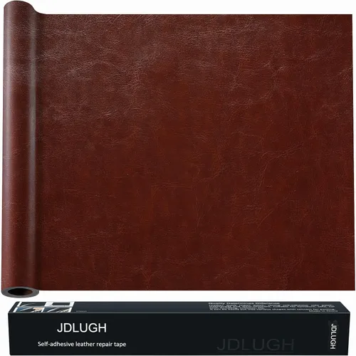Miniatura 7 de JDLUGH - Kit de cinta de reparación de piel, 15 x 60 pulgadas, marrón oscuro 2.0 Autoadhesivo, para sofá, asiento de coche, silla de oficina