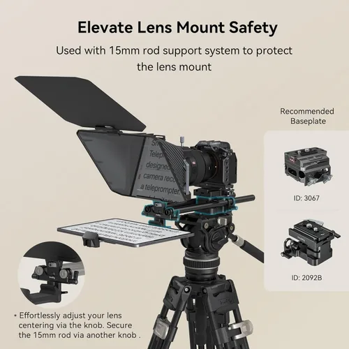 Miniatura 6 de SMALLRIG Teleprompter para iPad Tablet de hasta 11 pulgadas, no para Smartphone, SmallGoGo APP soporta PDF Picture Word TXT, debe funcionar