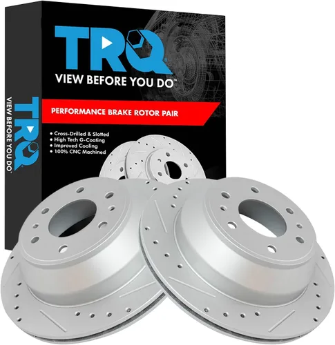 Miniatura 179 de TRQ Juego de rotores de freno de rendimiento trasero con revestimiento G premium compatible con Mazda 6 2014-2021