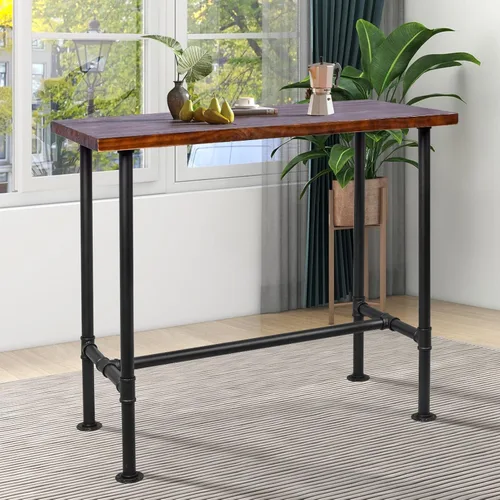 Miniatura 2 de Mesa de comedor de tubería de diseño industrial DIY, mesa de comedor informal para bar, mesa para computadora portátil, estudio moderno, mesa