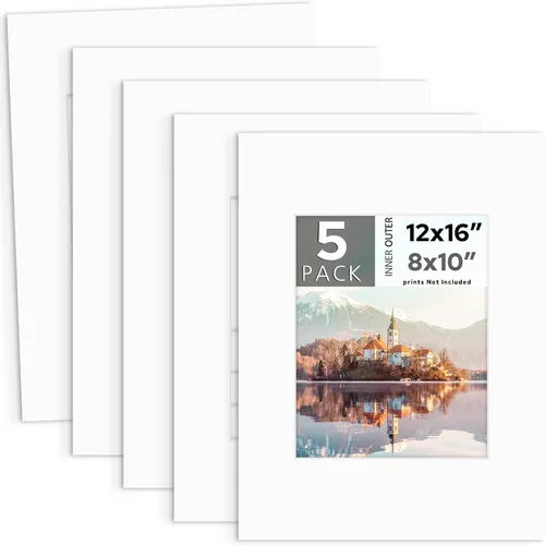 Miniatura 14 de MBC MAT BOARD CENTER, Paquete de 5 paspartús negros de 4x6 para fotos de 3x5, corte biselado, libre de ácido, grosor de 4 capas