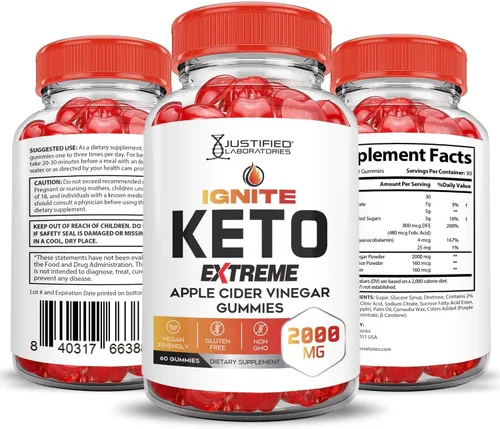 Miniatura 6 de Justified Laboratories Ignite Keto ACV Gummies Extreme 2000 mg Advanced Ignite Keto Gummies Vinagre de sidra de manzana formulado con jugo