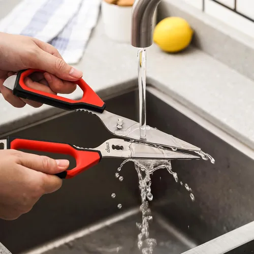 Miniatura 7 de LIVINGO Juego de tijeras de cocina multiusos, acero inoxidable resistente desmontables, tijeras de alimentos para cortar carne, verduras, aptas