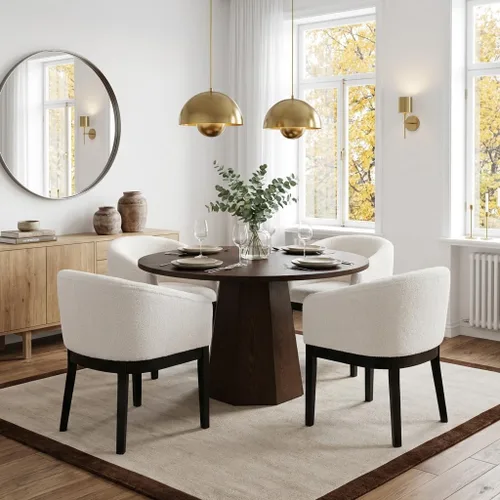 Miniatura 17 de RIVOVA Juego de 2 Sillas de Comedor Beige de Mediados de Siglo Modernas Sillas de Comedor Tapizadas en Lino Sillas de Cocina y Comedor con Respaldo