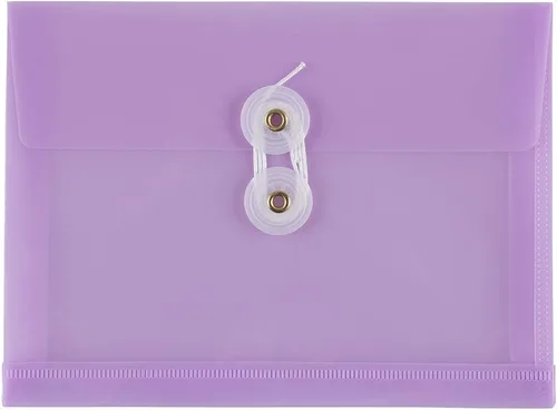 Miniatura 48 de Fundas de plástico con cierre de botón y cordel para guardar documentos (12 fundas de tamaño carta), de JAM Paper, Amarillo