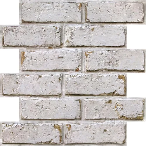 Miniatura 13 de COMSTICKC Paneles de pared de ladrillo sintético 3D para despegar y pegar, 10 piezas de 12 x 12 pulgadas, ladrillos pequeños blancos, papel tapiz