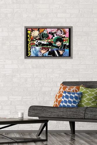 Miniatura 2 de Trends International My Hero Academia - Póster de pared de cómic, 14.72 x 22.37 pulgadas, versión enmarcada de madera de granero