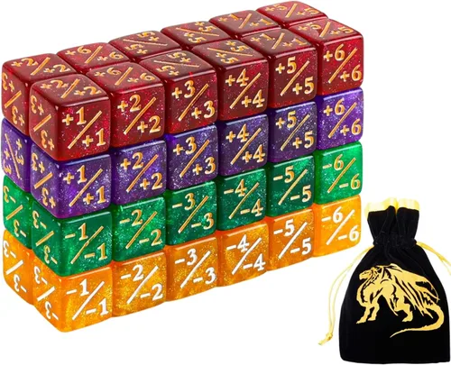 Color MTG - Juego de dados de contador de palabras clave con bolsa de almacenamiento de dados para juegos de mesa MTG TGG (pequeño)