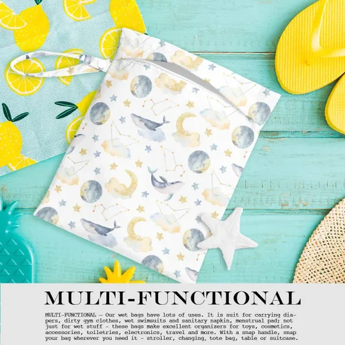 Miniatura 4 de Bolsa húmeda, bolsa húmeda y seca, bolsa húmeda para traje de baño, viajes, playa, piscina, pañales, ropa sucia de yoga, gimnasio, bolsa