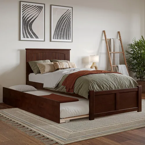 Miniatura 12 de AFI Nantucket - Cama de plataforma tamaño King con estribo y cama nido individual XL en color gris