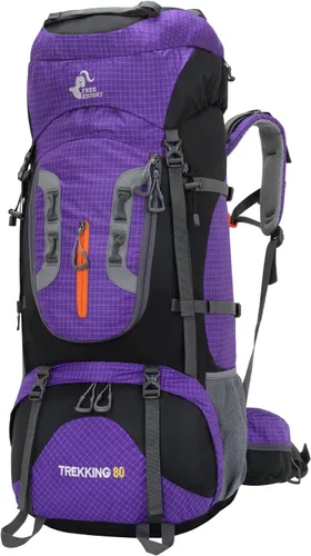 Miniatura 10 de Bseash Mochila impermeable de 80L para senderismo y camping con funda para la lluvia, ligera, para deportes al aire libre, viajes, mochila de día