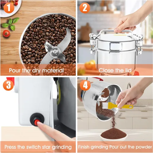 Miniatura 3 de Molinillo de Grano Comercial de 1000g - Molinillo Eléctrico de 3000W de Alta Capacidad para Café, Especias, Frutos Secos y Cereales 32000 RPM