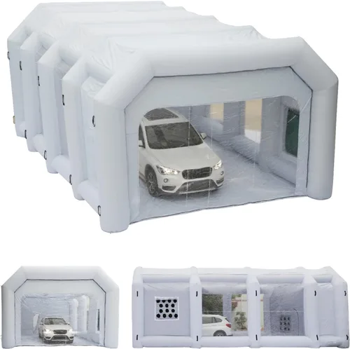 Xmaybang Cabina de pulverización inflable de 30 x 20 x 13 pies, cabina de pintura automática portátil con sistema de filtración, adecuada para SUV,