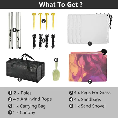 Miniatura 4 de Pink and Gold Artist Foldable Beach Tent UPF50+ Protection Waterproof Sun Shade with Sand Shovel for Family Trips, Picnics & Camping