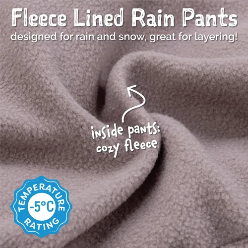 Miniatura 6 de JAN & JUL Pantalones de lluvia y nieve impermeables para niños, forrados con forro polar