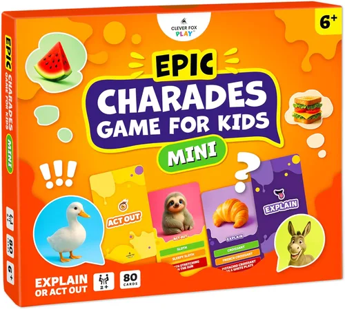 Miniatura 10 de Clever Fox Play Juego Épico de Charadas para Niños de 6 años en adelante – 200 Tarjetas de Actuar y Explicar con Ilustraciones y Temporizador