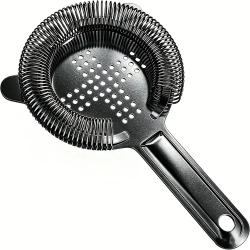 Miniatura 11 de Homestia Colador de cóctel, colador clásico Hawthorne de acero inoxidable con mango largo, colador de bebidas para bartenders profesionales, resorte