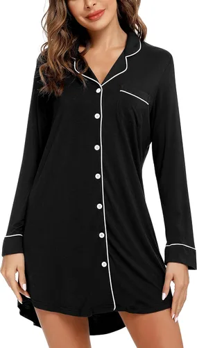 Miniatura 4 de Leikar Camisón de maternidad para mujer, pijama de lactancia de manga larga