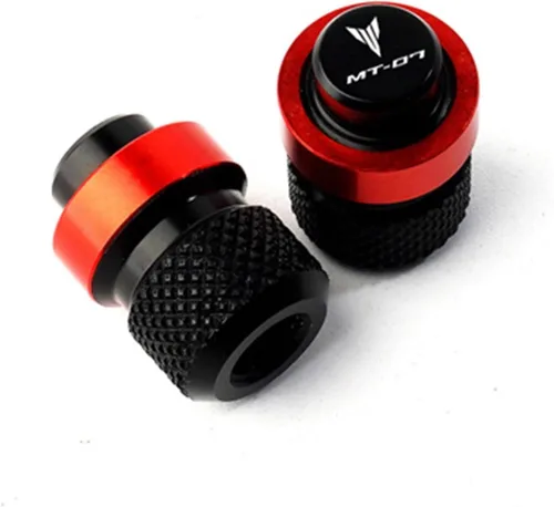 Soporte lateral para motocicleta, ampliación, tapones de aire para válvula de neumático para Yamaha FZ07 FZ 07 MT07 MT 07 MT-07 MT-07 2014 2023 Rojo