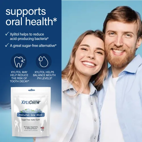 Miniatura 6 de Xylichew - Botes de goma de mascar 100% xilitol, sin OMG, gluten, aspartame y goma sin azúcar, cuidado bucal natural, alivia el mal aliento