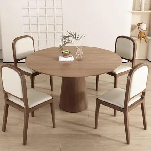 Miniatura 2 de Leather Seat Dining Room Chair with Back, Wooden Dining Chairs Set Kitchen Chair, Dining Room Chairs Armless Seat for Kitchen Living Room Black+khaki