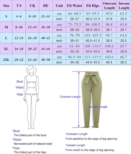 Miniatura 6 de GRACE KARIN - Pantalones casuales, de cintura alta, sólida, auto-amarrado, cinturón tubo, para mujer.
