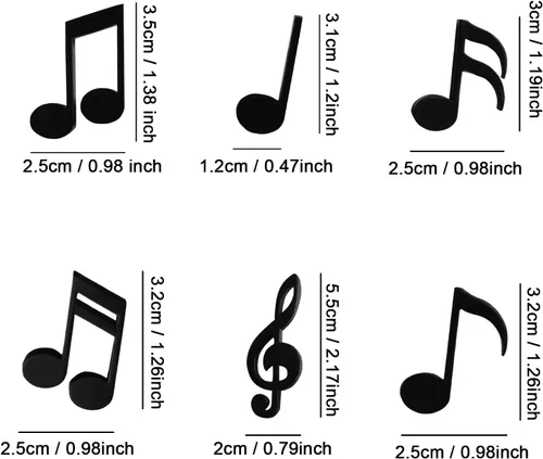 Miniatura 2 de Juego de 12 imanes de notas musicales creativas para refrigerador, para pizarra blanca, pizarra de borrado en seco, decoración para refrigerador