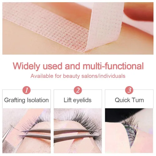 Miniatura 4 de EBANKU 5 rollos de cinta de extensiones de pestañas, cinta de ojos para extensiones de pestañas, cinta de tela de microporos transpirable
