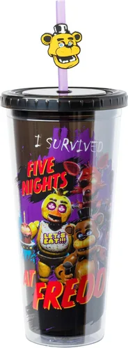 Miniatura 33 de Silver Buffalo Disney Una Loca Aventura de Goofy con Goofy, Max Goof, Roxanne y Bobby Zimuruski - Vaso de plástico para bebidas frías con tapa
