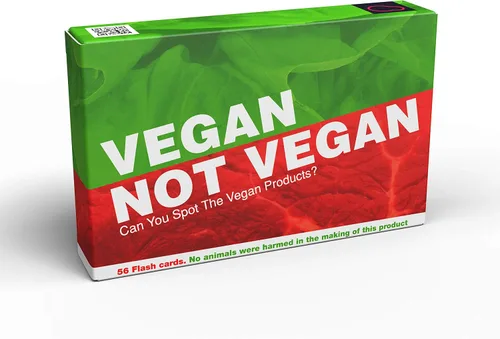 Juego vegano no vegano - Adivina los productos veganos divertido juego de cartas flash - Divertido juego de adivinanzas de sí o no - adecuado para