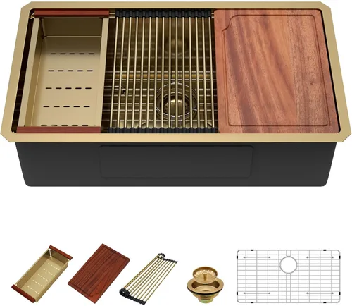 Miniatura 35 de Fregadero de Montaje Bajo de 13 Pulgadas - Beslend 13”x15”x9” Fregadero de Cocina de Acero Inoxidable de Montaje Bajo Calibre 16 Fregadero de Cocina