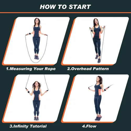 Miniatura 6 de Lewtemi 2 Pcs Flow Rope for Fitness Double Woven Workout Rope Adjustable Length Flow Jump for Working out Men Women Training Exercise Gym Indoor