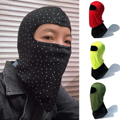 Miniatura 6 de Pasamontañas Shiesty - Máscara de esquí para mujer, con lentejuelas brillantes, máscara facial de enfriamiento para el cuello, para motocicleta