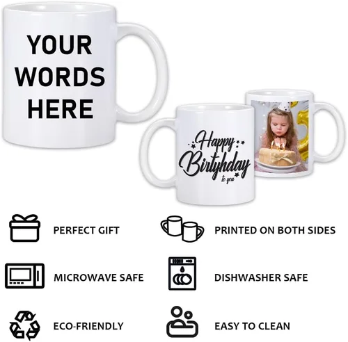 Miniatura 2 de Taza personalizada, tazas de café personalizadas con imagen, texto, nombre, taza personalizada, regalos para novio, novia, familia, tazas de café