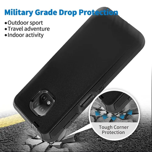 Miniatura 6 de Funda para Moto G Power 2021, Motorola G Power 2021, resistente a prueba de golpes, protección a prueba de polvo, 3 en 1, funda protectora Negro