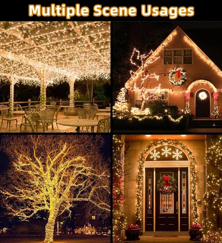 Miniatura 7 de LIGHTOP Guirnalda de luces solares al aire libre, luces de hadas para exteriores, impermeables, de alambre de cobre, paquete de 2, 10.06 m, 100 LED