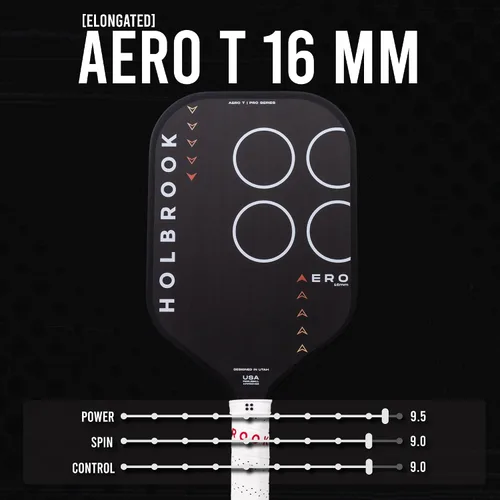 Miniatura 5 de Holbrook Paleta de pickleball sin bordes de la serie Aero: Aprobado por USAPA, superficie de fibra de carbono, núcleo de polipropileno de espuma