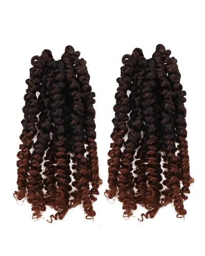 Miniatura 30 de Cabello de Ganchillo Pre-Retorcido Passion Twist para Mujeres Negras y Niños, Cabello Passion Twist Pre-Enrollado Trenzas Bohemias 4 Pulgadas 8
