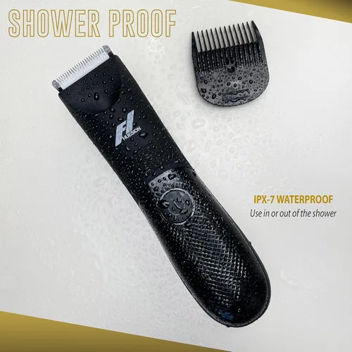 Miniatura 6 de Fhuesion® Manscape - Recortadora de bolas impermeable IPX7 con luz y hoja de cerámica, peluquería corporal para peluquería corporal para peluquería