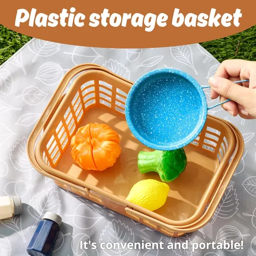 Miniatura 3 de Juego de accesorios de cocina para niños, juguete de cocina para niños pequeños, juego de cocina para niños, ollas y sartenes de acero inoxidable