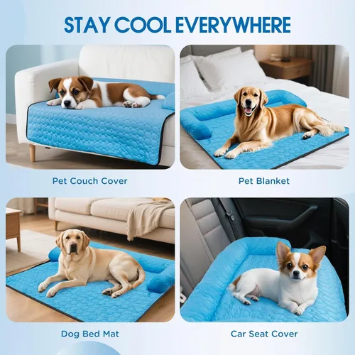 Miniatura 6 de Cama refrescante extra grande para perros, tapete refrescante para perros Sofá cama lavable a máquina, funda de manta impermeable y antideslizante