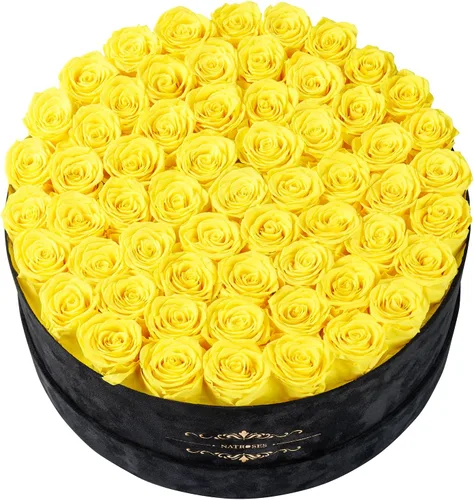 Miniatura 16 de NATROSES 27 Rosas Preservadas para Siempre en una Caja, Flores Preservadas para Entrega de Cumpleaños, para Mamá, Buttermilk Suero de mantequilla